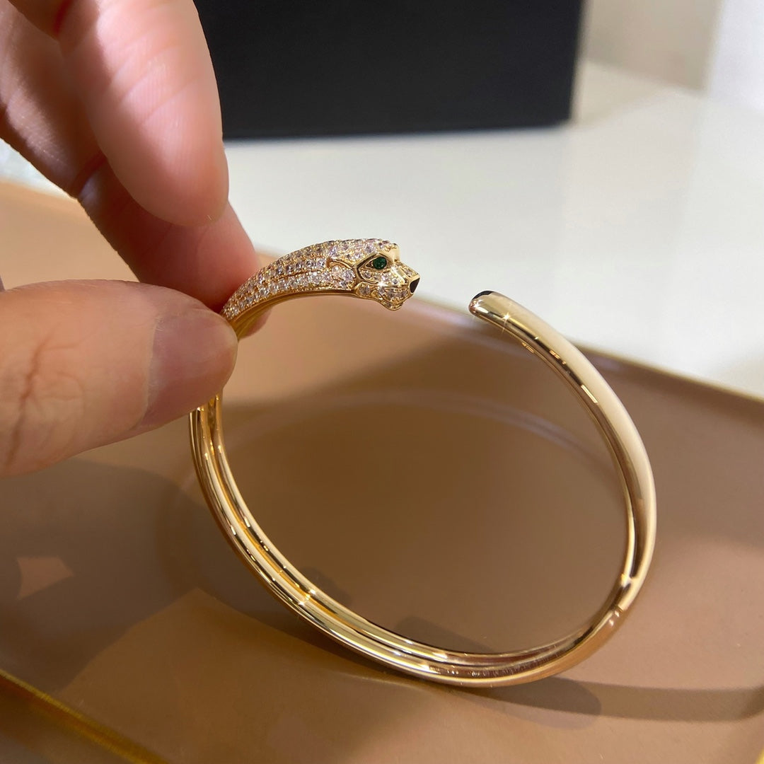 [ELAN LUXE]PANTHERE GOLD DIAMOND OPEN BRACELET