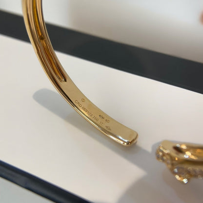 [ELAN LUXE]PANTHERE GOLD DIAMOND OPEN BRACELET