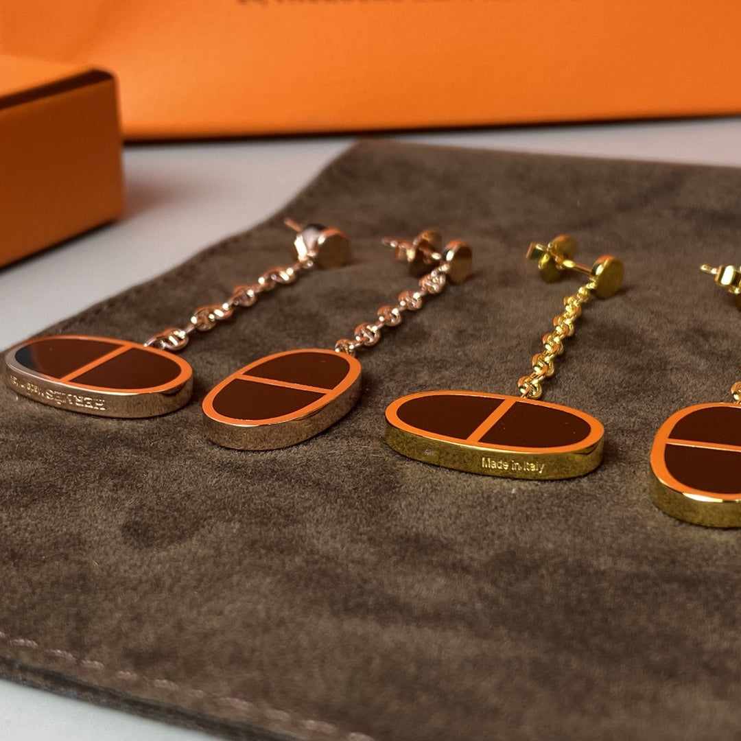 [ELAN LUXE]CHAINE VERSO BLACK CERAMIC EARRINGS