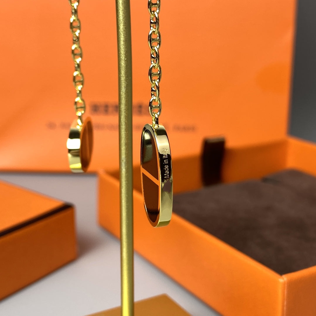 [ELAN LUXE]CHAINE VERSO BLACK CERAMIC EARRINGS