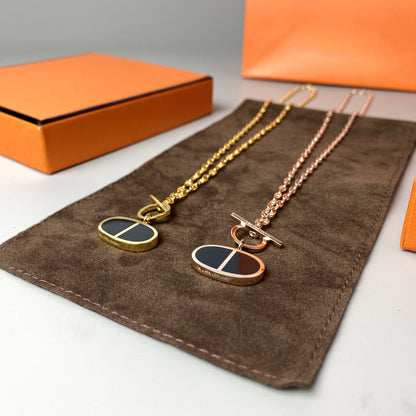 [ELAN LUXE]CHAINE VERSO BLACK CERAMIC NECKLACE