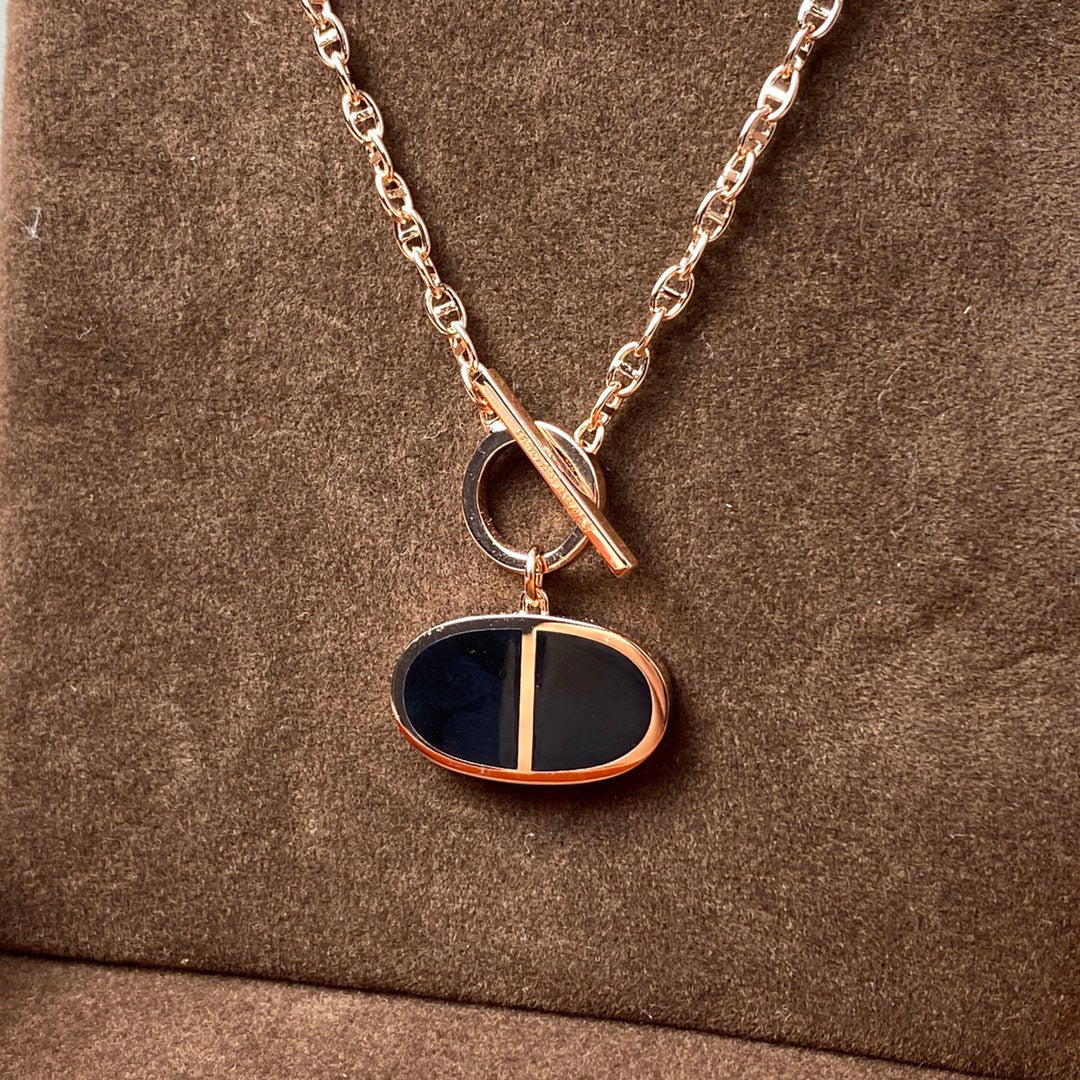 [ELAN LUXE]CHAINE VERSO BLACK CERAMIC NECKLACE