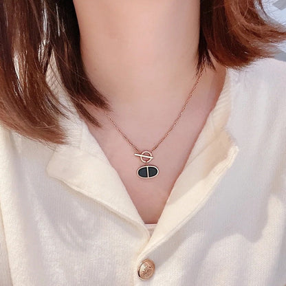 [ELAN LUXE]CHAINE VERSO BLACK CERAMIC NECKLACE