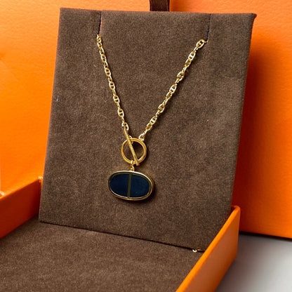 [ELAN LUXE]CHAINE VERSO BLACK CERAMIC NECKLACE