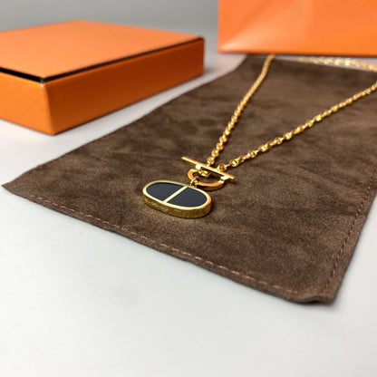 [ELAN LUXE]CHAINE VERSO BLACK CERAMIC NECKLACE