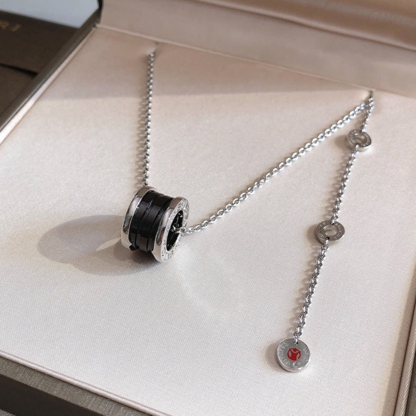 [ELAN LUXE]ZERO 1 BLACK CERAMIC SILVER NECKLACE