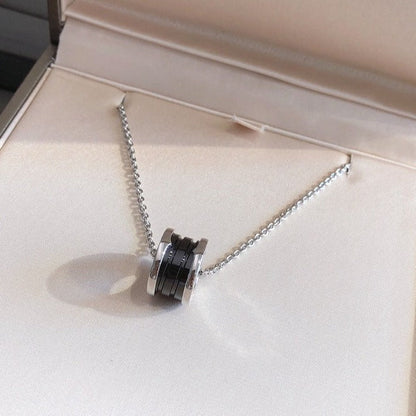 [ELAN LUXE]ZERO 1 BLACK CERAMIC SILVER NECKLACE