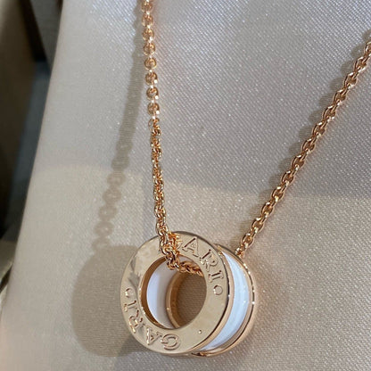 [ELAN LUXE]ZERO 1 WHITE CERAMIC PINK GOLD NECKLACE