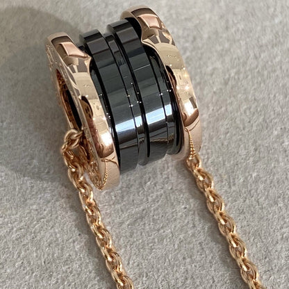 [ELAN LUXE]ZERO 1 BLACK CERAMIC PINK GOLD NECKLACE