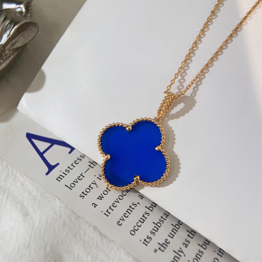 [ELAN LUXE]CLOVER 25MM NECKLACE TURQUOISE ROSE GOLD