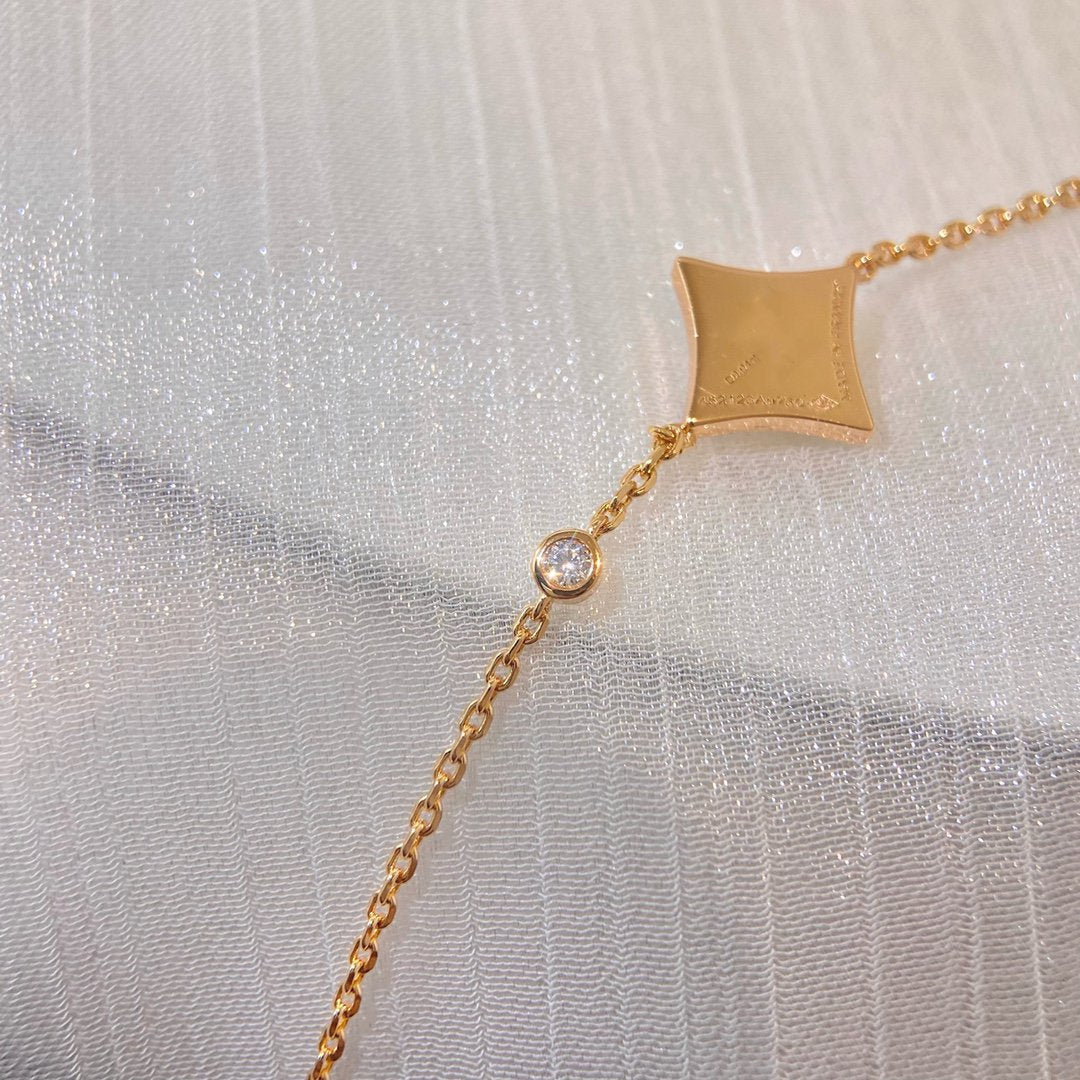 [ELAN LUXE]COLOR STAR CARNELIAN PINK GOLD DIAMOND BRACELET