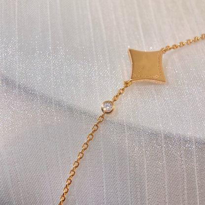 [ELAN LUXE]COLOR STAR CARNELIAN PINK GOLD DIAMOND BRACELET