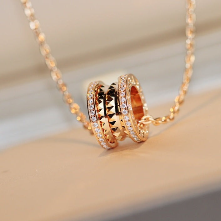 [ELAN LUXE]ZERO 1 ROCK PEDANT PINK GOLD NECKLACE