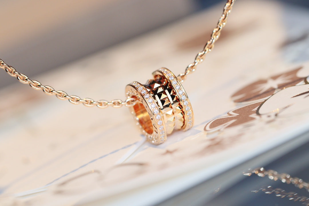 [ELAN LUXE]ZERO 1 ROCK PEDANT PINK GOLD NECKLACE