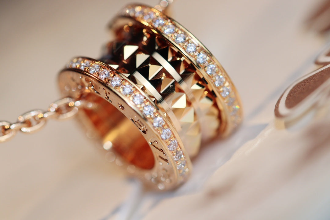 [ELAN LUXE]ZERO 1 ROCK PEDANT PINK GOLD NECKLACE