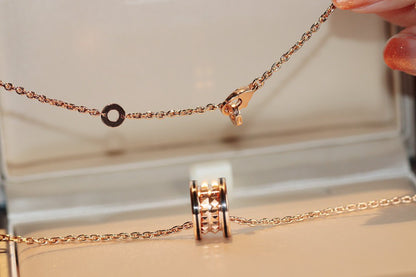 [ELAN LUXE]ZERO 1 ROCK PEDANT PINK GOLD BLACK NECKLACE