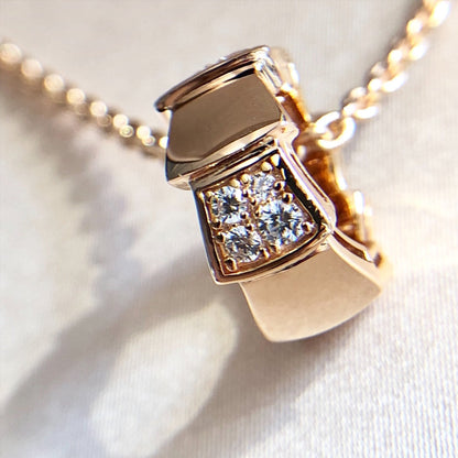 [ELAN LUXE]SERPENTI PEDANT DIAMOND PINK GOLD NECKLACE