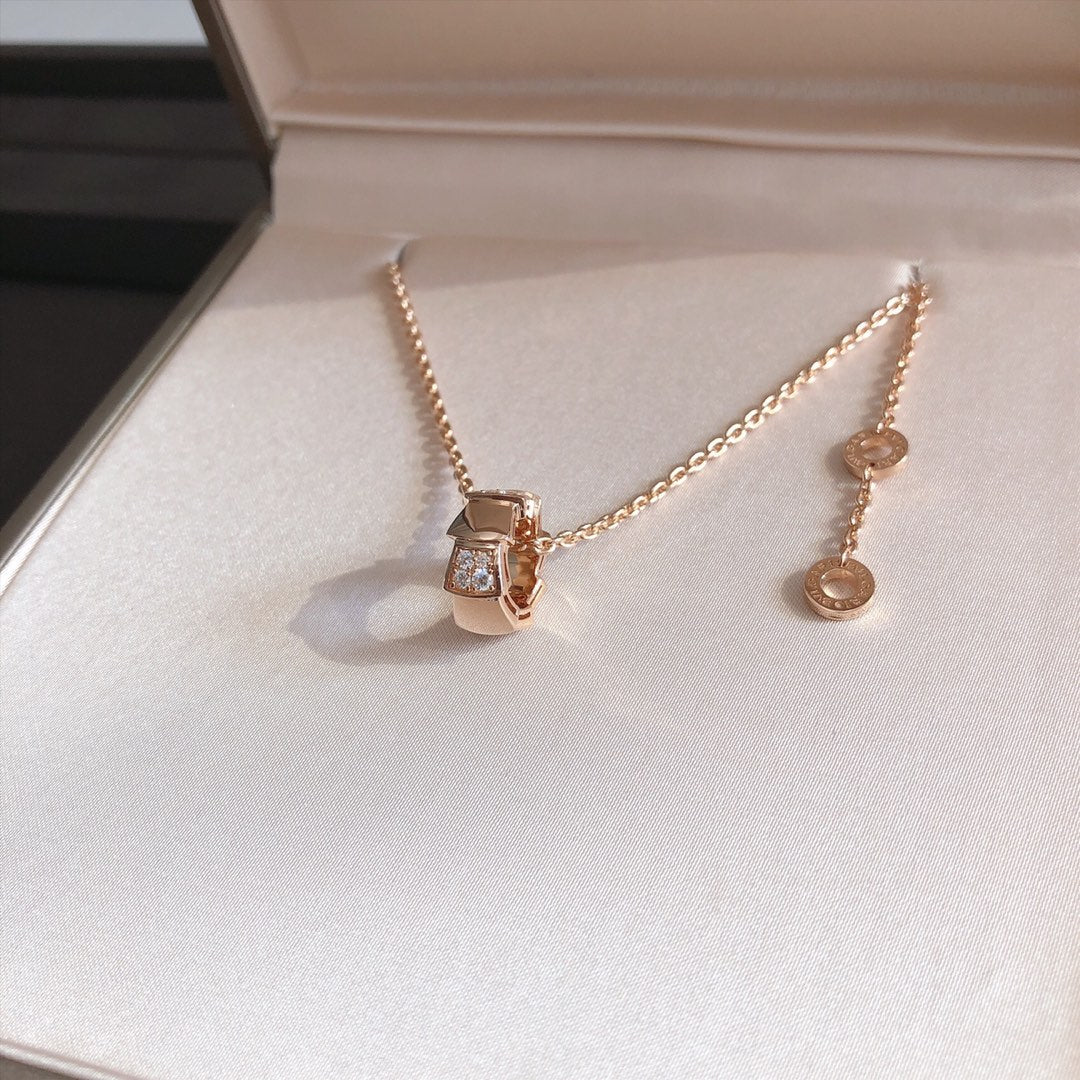 [ELAN LUXE]SERPENTI PEDANT DIAMOND PINK GOLD NECKLACE