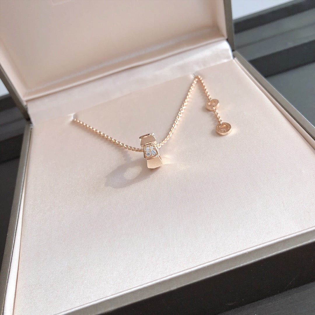 [ELAN LUXE]SERPENTI PEDANT DIAMOND PINK GOLD NECKLACE
