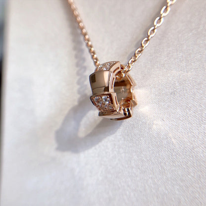 [ELAN LUXE]SERPENTI PEDANT DIAMOND PINK GOLD NECKLACE