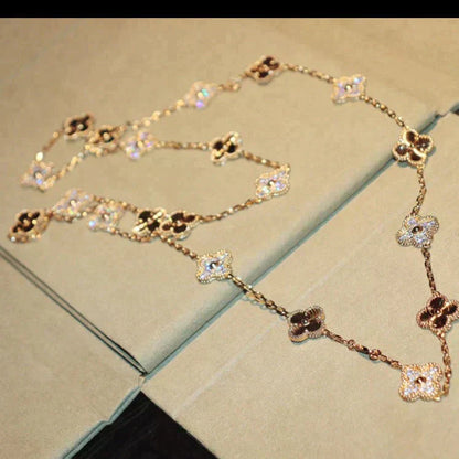 [ELAN LUXE]CLOVER 20 MOTIFS LASER DIAMOND NECKLACE