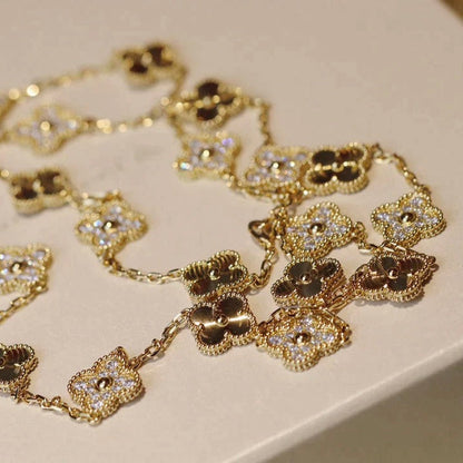 [ELAN LUXE]CLOVER 20 MOTIFS LASER DIAMOND NECKLACE