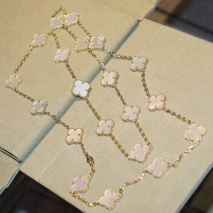 [ELAN LUXE]CLOVER 20 MOTIFS WHITE MOP NECKLACE
