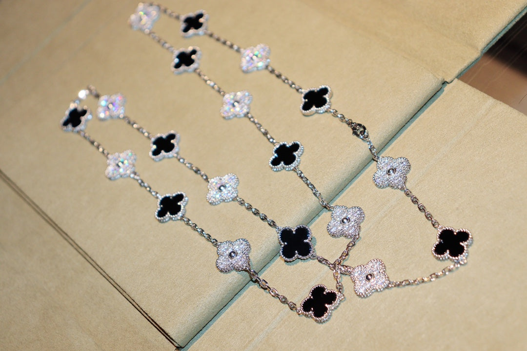 [ELAN LUXE]CLOVER 20 MOTIFS ONYX DIAMOND SILVER