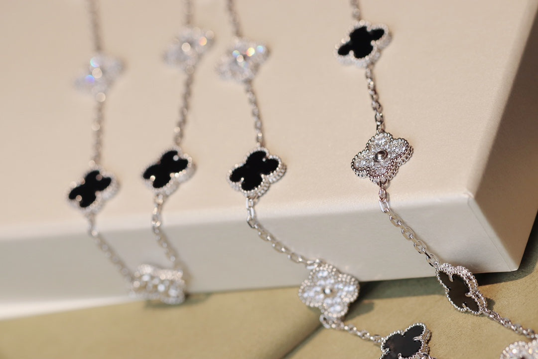 [ELAN LUXE]CLOVER 20 MOTIFS ONYX DIAMOND SILVER