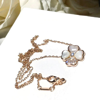 [ELAN LUXE]CLOVER MOP DIAMOND ROSE GOLD NECKLACE