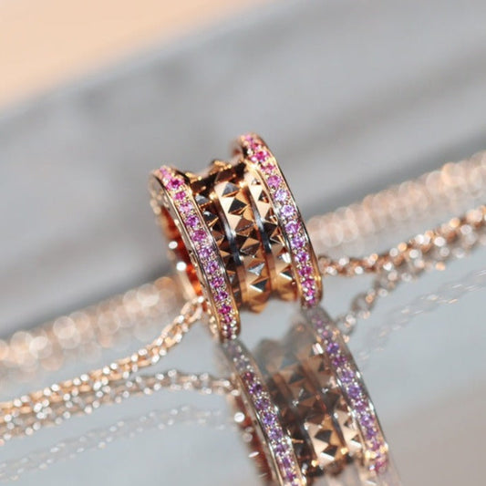 [ELAN LUXE]ZERO 1 ROCK PINK GOLD PINK DIAMOND NECKLACE