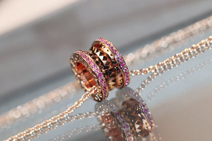 [ELAN LUXE]ZERO 1 ROCK PINK GOLD PINK DIAMOND NECKLACE