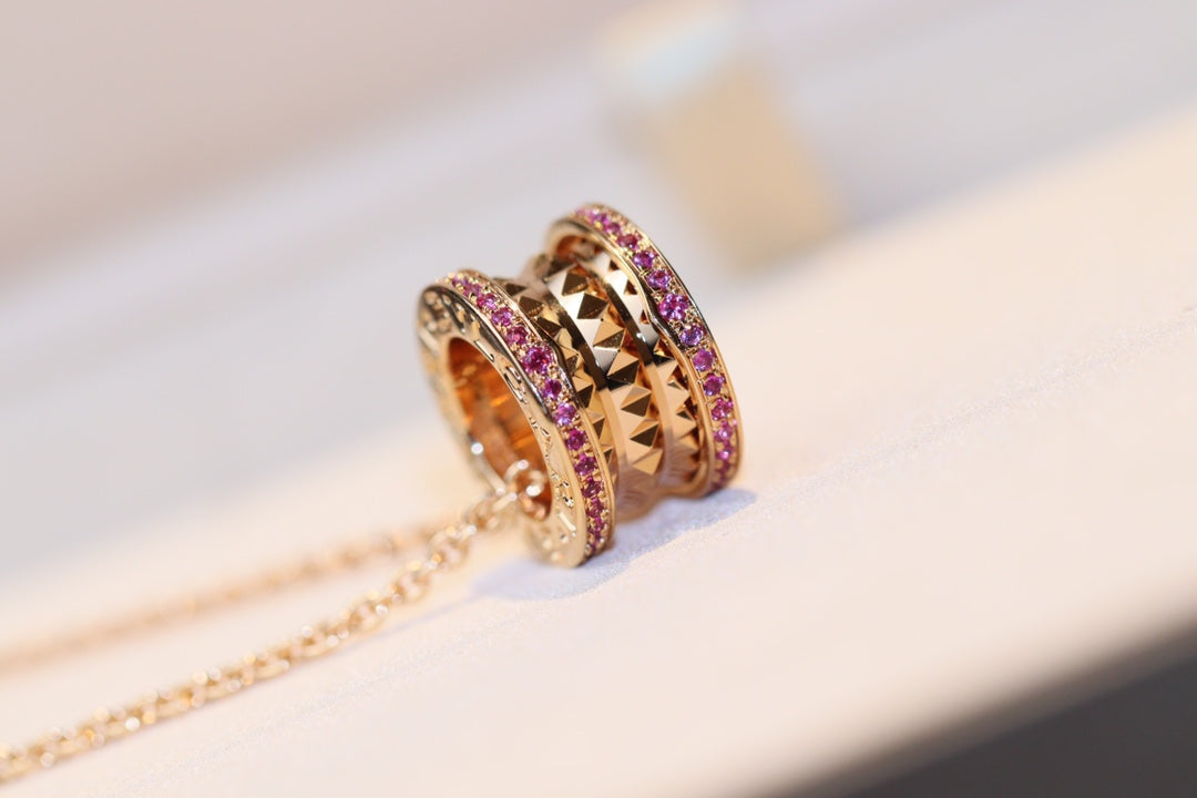 [ELAN LUXE]ZERO 1 ROCK PINK GOLD PINK DIAMOND NECKLACE