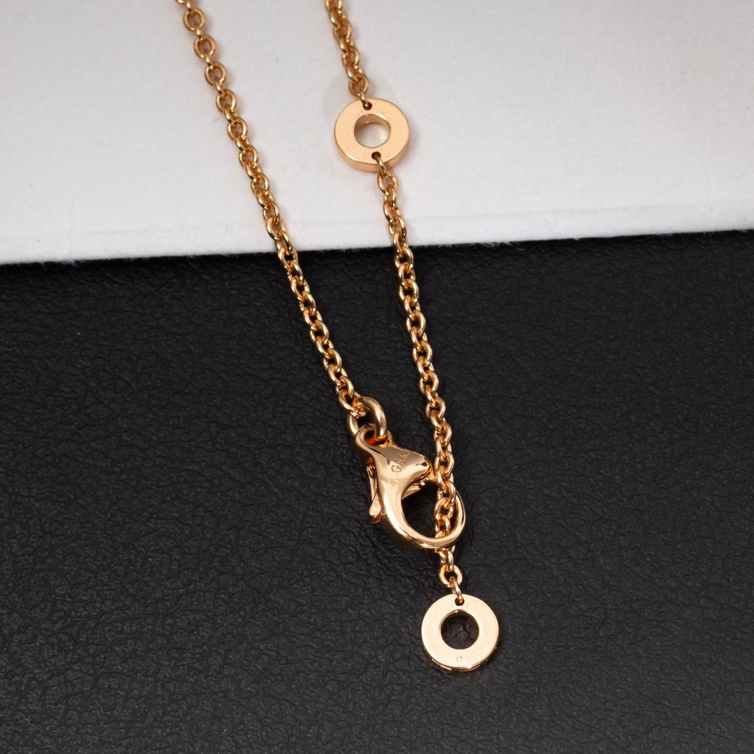 [ELAN LUXE]ZERO 1 WHITE CERAMIC PINK GOLD DIAMOND NECKLACE