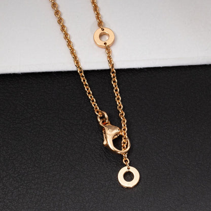 [ELAN LUXE]ZERO 1 WHITE CERAMIC PINK GOLD DIAMOND NECKLACE