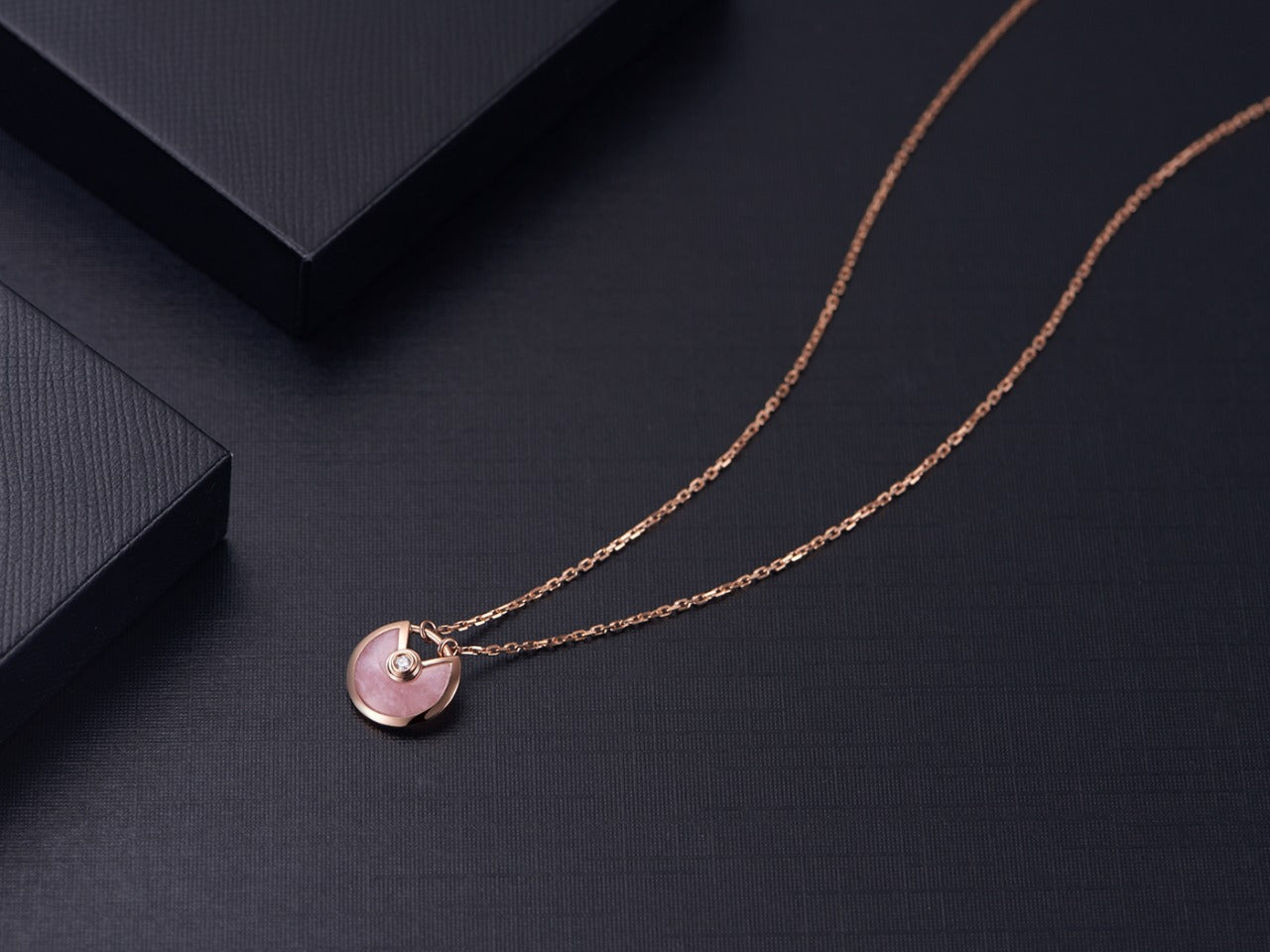 [ELAN LUXE]AMULETTE ROSE GOLD PINK MOP NECKLACE