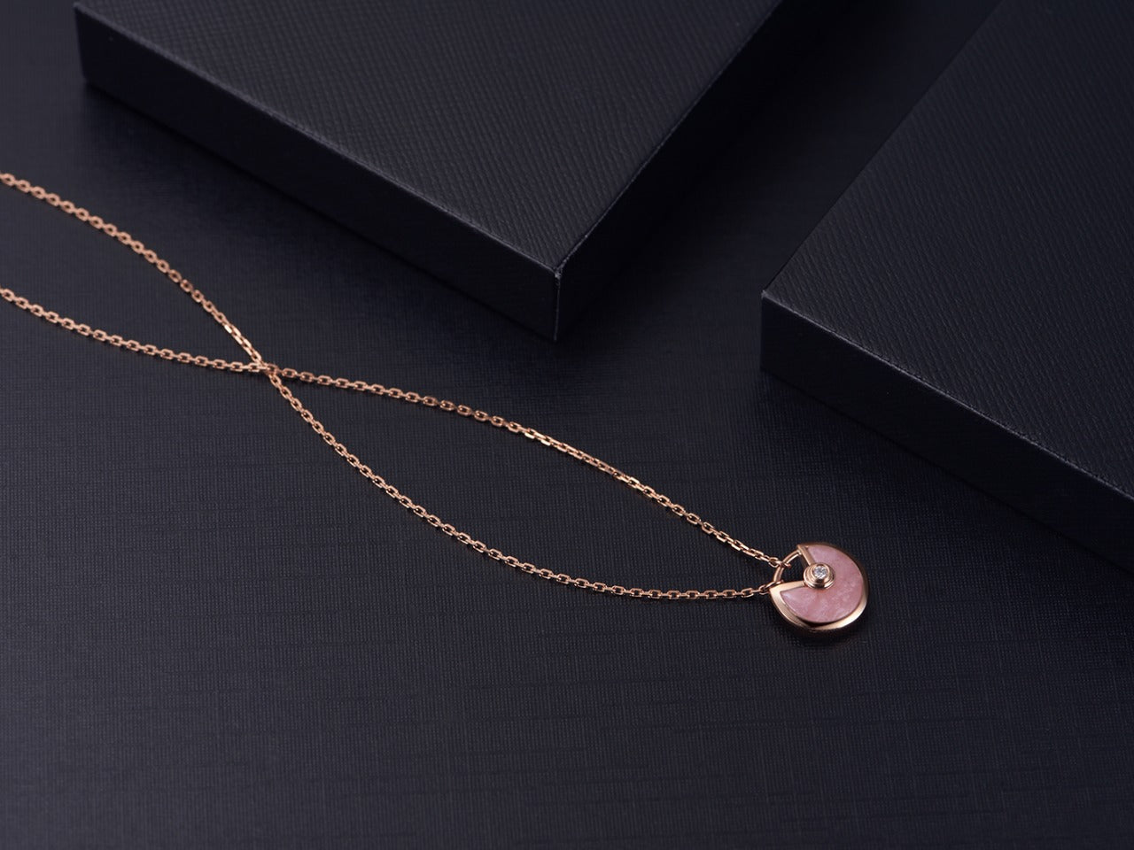 [ELAN LUXE]AMULETTE ROSE GOLD PINK MOP NECKLACE