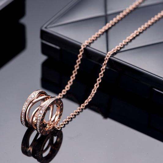 [ELAN LUXE]ZERO 1 PINK GOLD DIAMOND OPEN NECKLACE