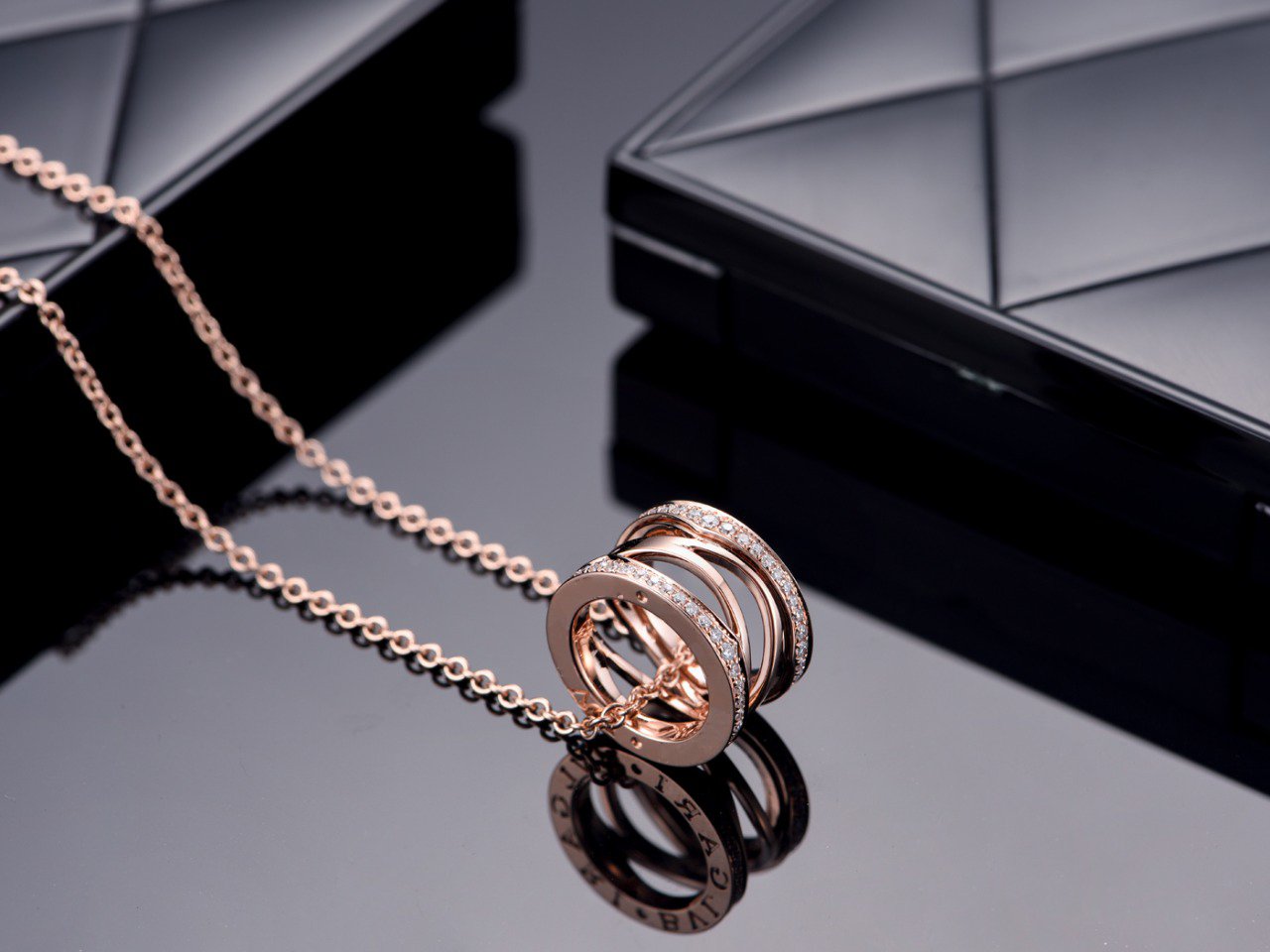 [ELAN LUXE]ZERO 1 PINK GOLD DIAMOND OPEN NECKLACE