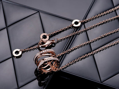[ELAN LUXE]ZERO 1 PINK GOLD DIAMOND OPEN NECKLACE