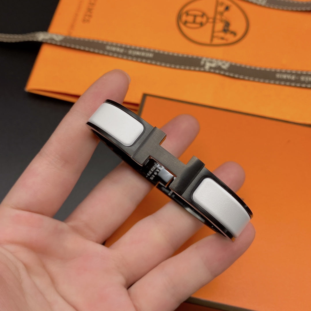 [ELAN LUXE]H BRACELET 12MM BLACK WHITE CERAMIC