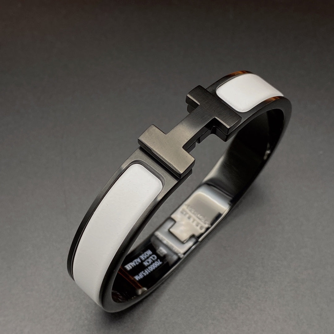 [ELAN LUXE]H BRACELET 12MM BLACK WHITE CERAMIC
