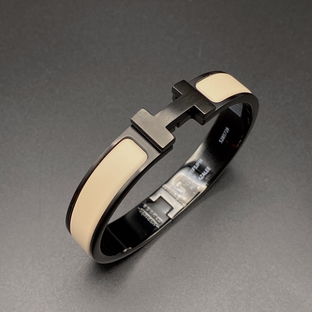 [ELAN LUXE]H BRACELET 12MM BLACK BEIGE CERAMIC