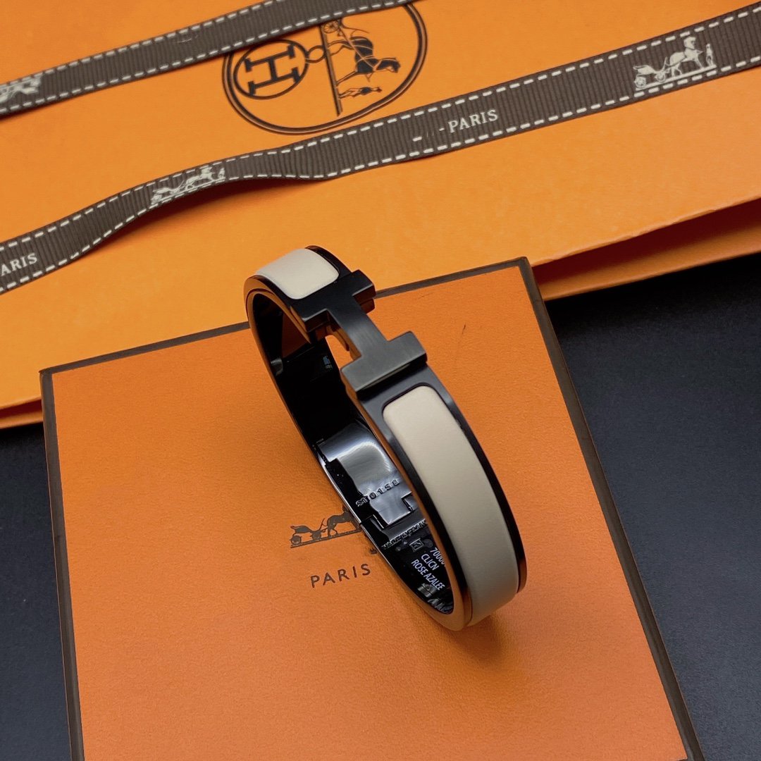 [ELAN LUXE]H BRACELET 12MM BLACK BEIGE CERAMIC