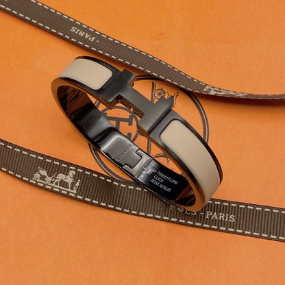 [ELAN LUXE]H BRACELET 12MM BLACK BEIGE CERAMIC