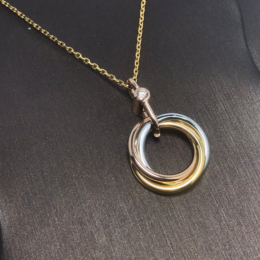 [ELAN LUXE]TRINITY SILVER GOLD PINK GOLD NECKLACE