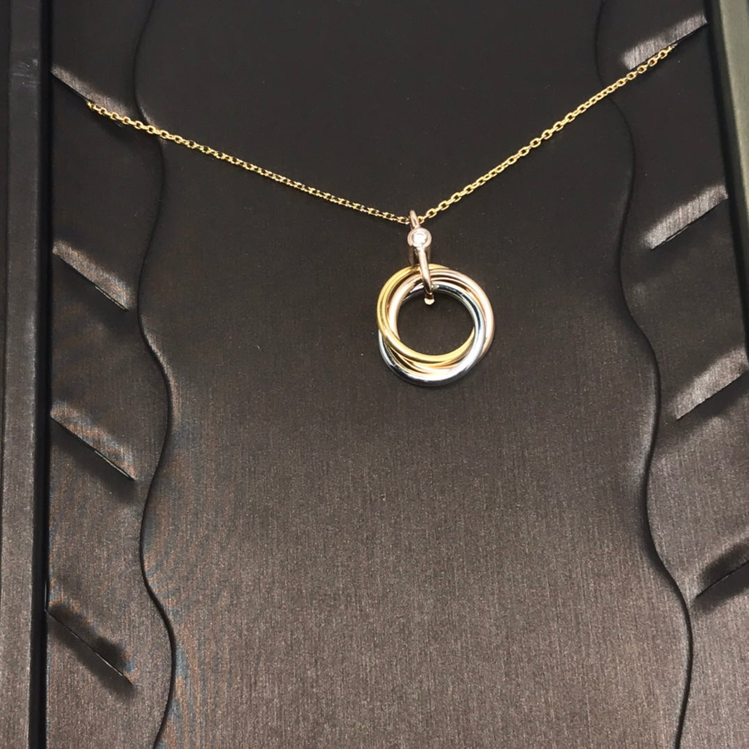 [ELAN LUXE]TRINITY SILVER GOLD PINK GOLD NECKLACE