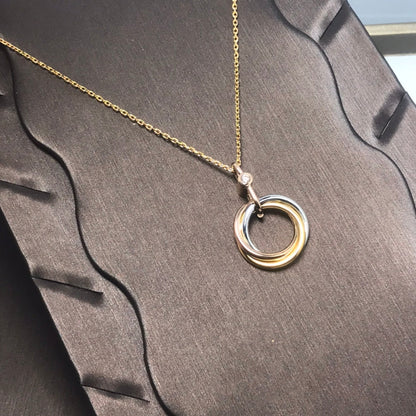 [ELAN LUXE]TRINITY SILVER GOLD PINK GOLD NECKLACE
