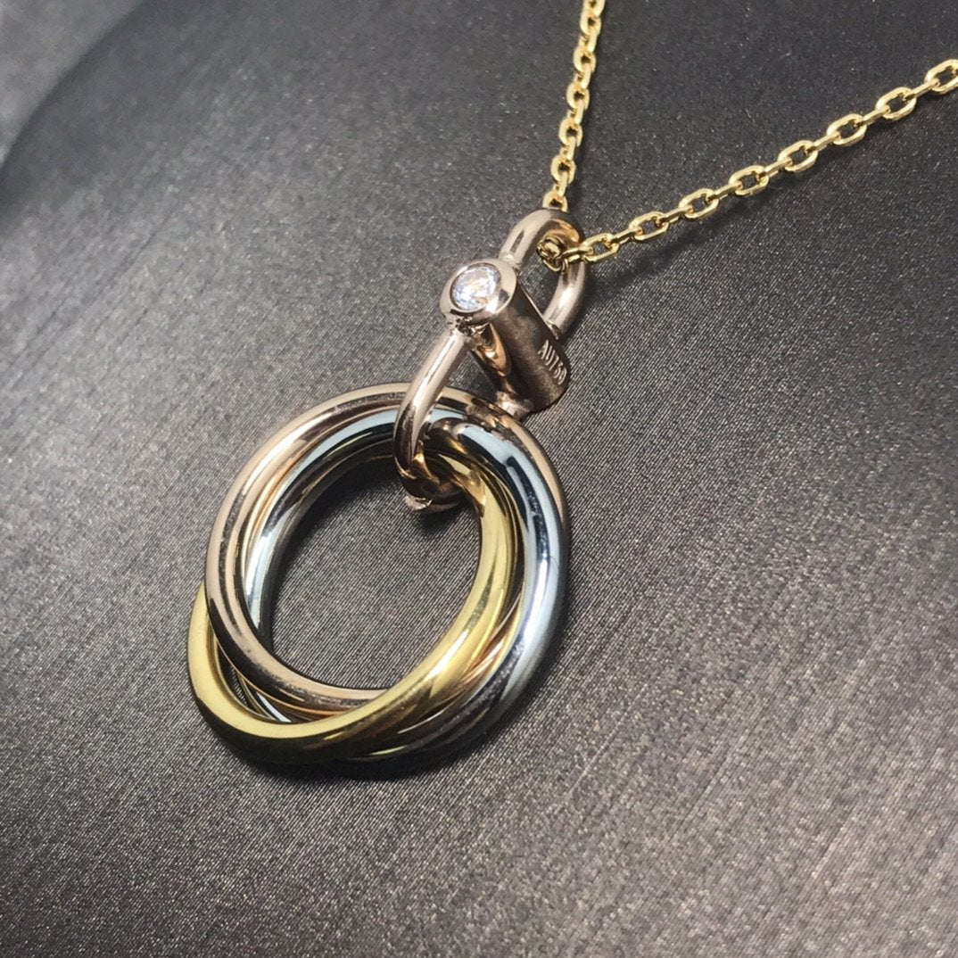 [ELAN LUXE]TRINITY SILVER GOLD PINK GOLD NECKLACE