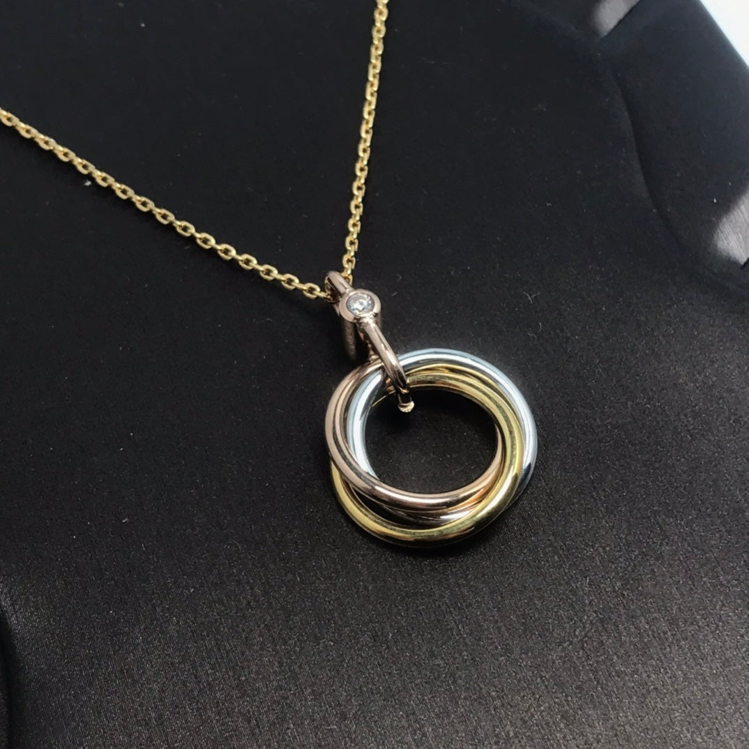 [ELAN LUXE]TRINITY SILVER GOLD PINK GOLD NECKLACE